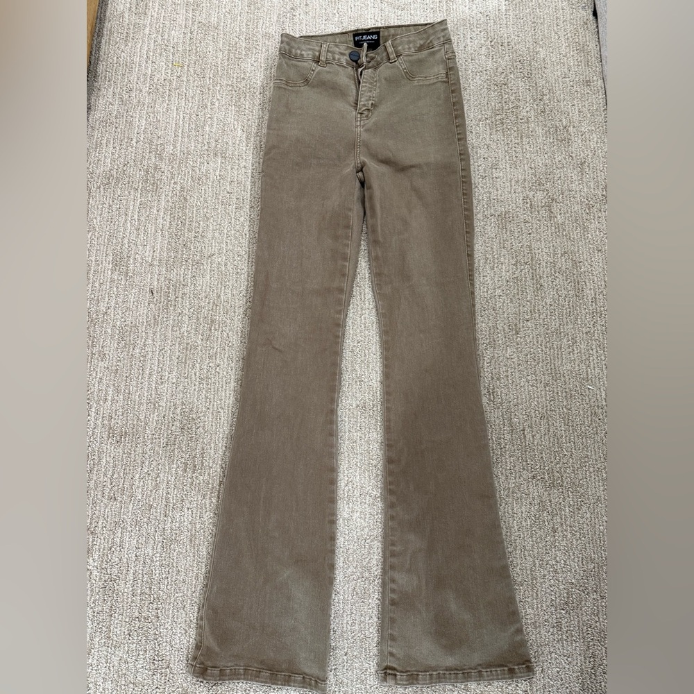 FITJEANS Olive-Tan High Waist Jeans